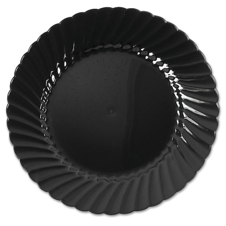 Wna Classicware Plastic Plates, 6" Dia., Black, Round, PK180 WNA CW6180BK